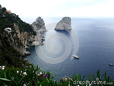 Capri: rocks on the water Stock Photo