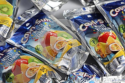 Capri Sun multi vitamin, brand of juice concentrate drink for children Editorial Stock Photo