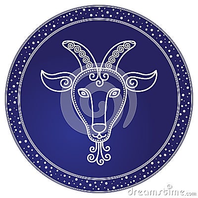 Capricorn Horoscope Sign, Astrology and Zodiac Vector Illustration