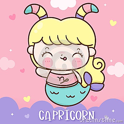 Capricorn horoscope tattoo as goat love illustration doodle Cartoon Illustration