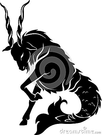 Capricorn Symbol Silhouette Stock Illustration - Image: 47343743