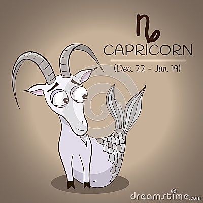 Capricorn zodiac sign, character for horoscope design in vector Vector Illustration