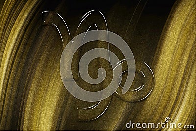 Capricorn zodiac sign, gold background, Horoscope Astrology background, Capricorn horoscope symbol Stock Photo