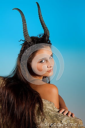 Capricorn zodiac woman Stock Photo