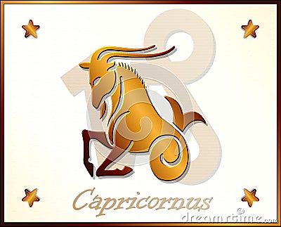 Capricornus zodiac star sign Cartoon Illustration