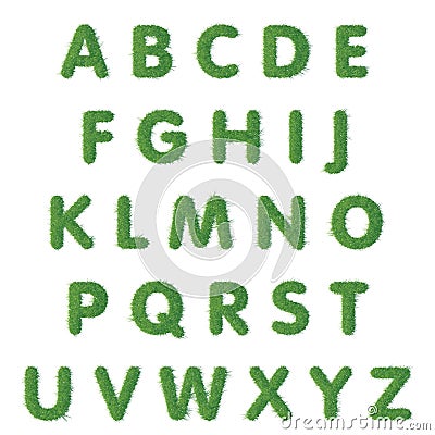 Caps letter text of green grass Vector Illustration