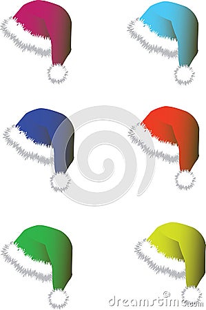 Caps for Santy - Vector Illustration