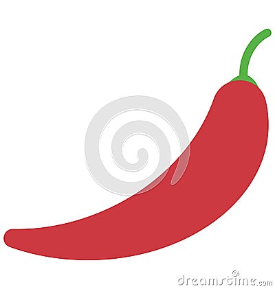 Capsaicin chili Isolated Color Vector Icon that can be easily modified or edit. Vector Illustration