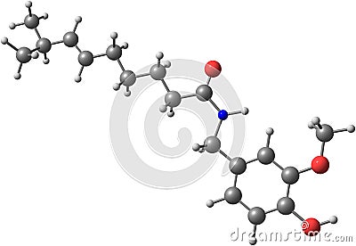 Capsaicin molecular structure Stock Photo
