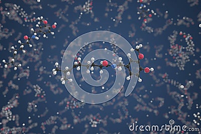 Capsaicin molecule. Ball-and-stick molecular model. Chemistry related 3d rendering Stock Photo