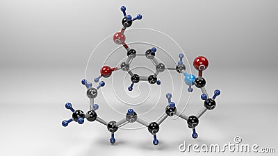 Capsaicin molecule structure illustration. Stock Photo