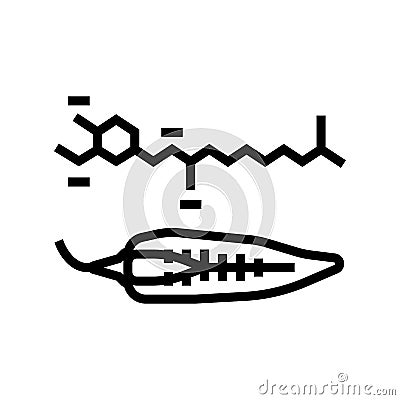 capsaicin pepper line icon vector illustration Cartoon Illustration