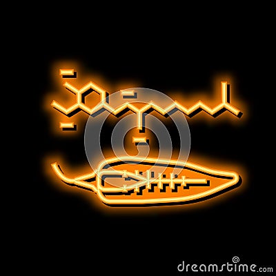 capsaicin pepper neon glow icon illustration Vector Illustration