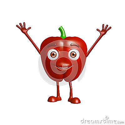 Capsicum character with happy pose Stock Photo