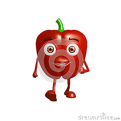 Capsicum character with running pose Stock Photo