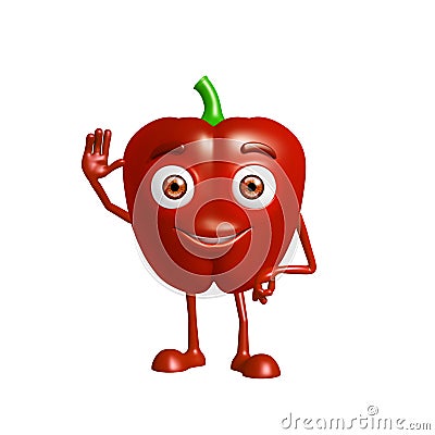 Capsicum character with saying hi pose Stock Photo