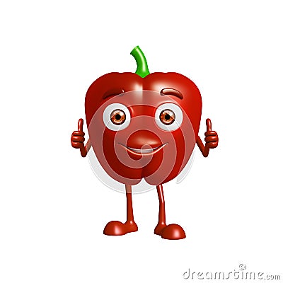 Capsicum character with thumbs up pose Stock Photo