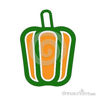 Capsicum, green, vegetable, fruits, capsicum vegetable icon Vector Illustration
