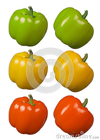 Capsicum Green Yellow Red Stock Photo