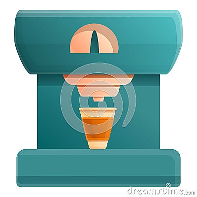 Capsule coffee machine icon, cartoon style Vector Illustration