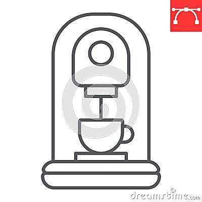 Capsule coffee machine line icon Vector Illustration