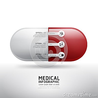 Capsule drugs infographic pharmacy medicine medical. Vector. Vector Illustration