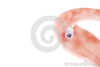 Capsule endoscopy, alternative of colonoscopy, small capsule with video camera in human intestine. medicine, examination. 3D Cartoon Illustration