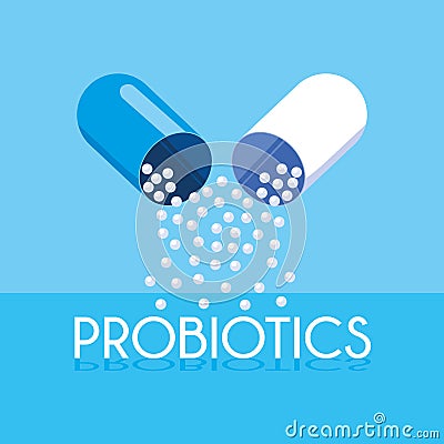 Capsule medicine probiotic icon Vector Illustration