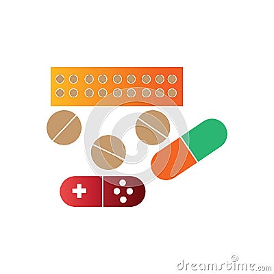 Capsule pill icon, drug dispensary. vector design Vector Illustration