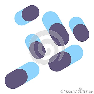 Capsule pill icon isometric vector. Several multicolored capsule tablet icon Vector Illustration