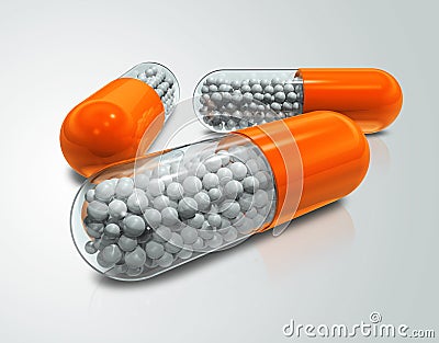 Capsule pills Stock Photo
