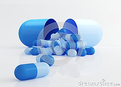 Capsule pills, dosage Cartoon Illustration