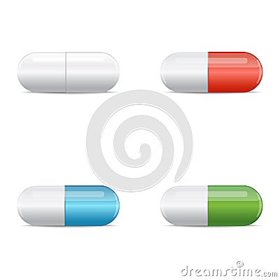 Capsule pills Vector Illustration