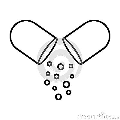 Capsule powder Line Style vector icon which can easily modify or edit Vector Illustration