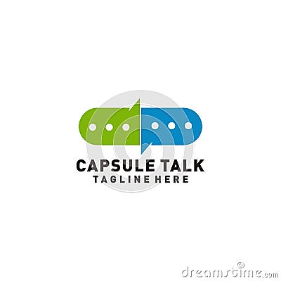 Capsule Talk logo medical or illustration of medical consultant Vector Illustration