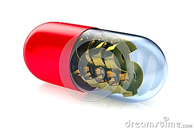 Capsule on white background. Isolated 3D illustration Cartoon Illustration