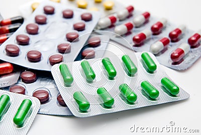Capsules and pills Stock Photo