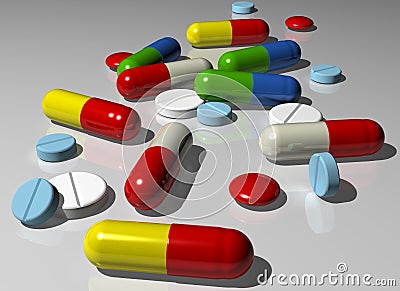 Capsules and pills Stock Photo