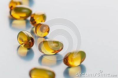 Capsules vitamin d3 fish oil Stock Photo