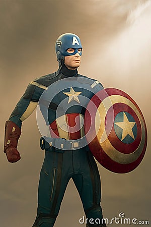 Captain America figurine Editorial Stock Photo