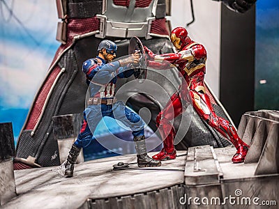 Captain America & Iron man in Captain America 3 Editorial Stock Photo