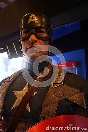 Captain America Wax Figure Editorial Stock Photo