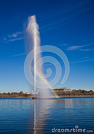 The Captain Cook Memorial Jet in Canberra Stock Photo