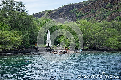 Captain Cook Monument Hawaii Editorial Stock Photo
