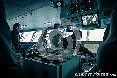 The captain of Cruise Ship sailing Editorial Stock Photo
