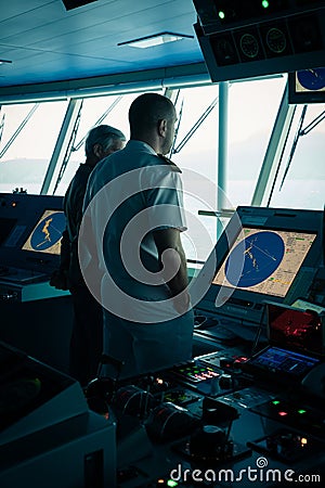 The captain of Cruise Ship sailing Editorial Stock Photo