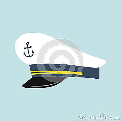 Captain hat with anchor emblem Vector Illustration