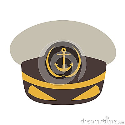 Captain hat. Flat style vector illustration Vector Illustration