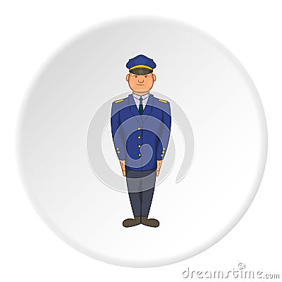 Captain icon, cartoon style Vector Illustration