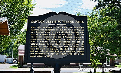 Captain Jessie W. Wynne Park, Wynne Arkansas Editorial Stock Photo